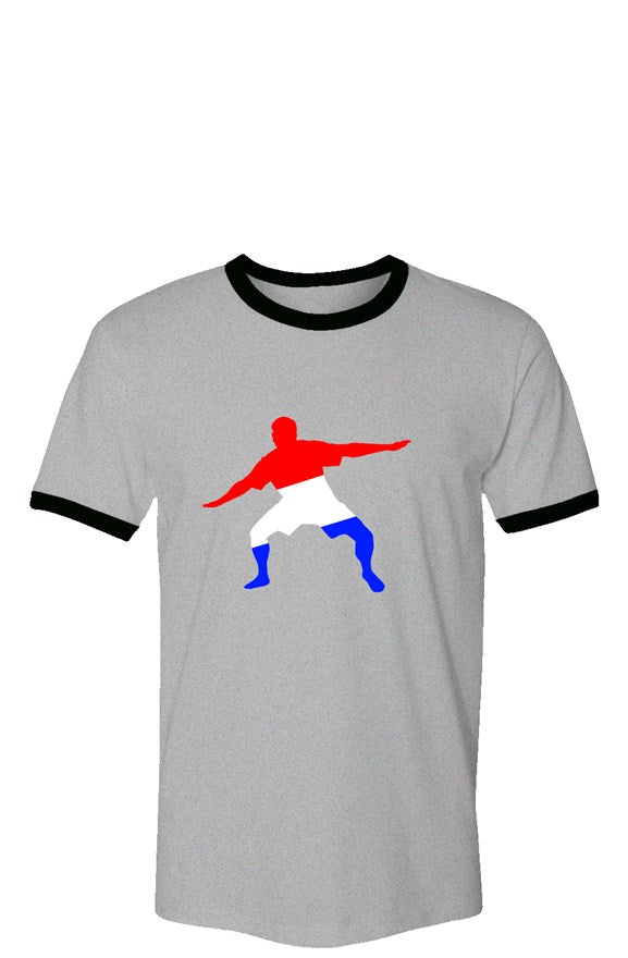 Frostman men's Vintage Ringer T-Shirt- RWB logo