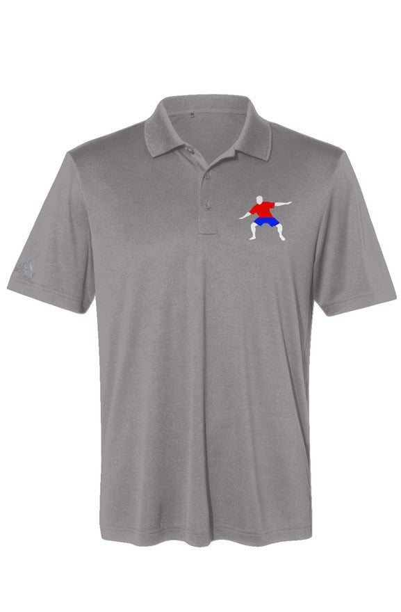 Adidas Performance Polo- Grey- white arms logo