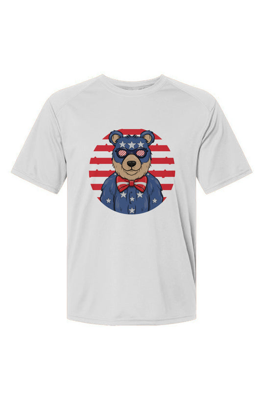 Frostman Performance T-Shirt- USA Bear- White