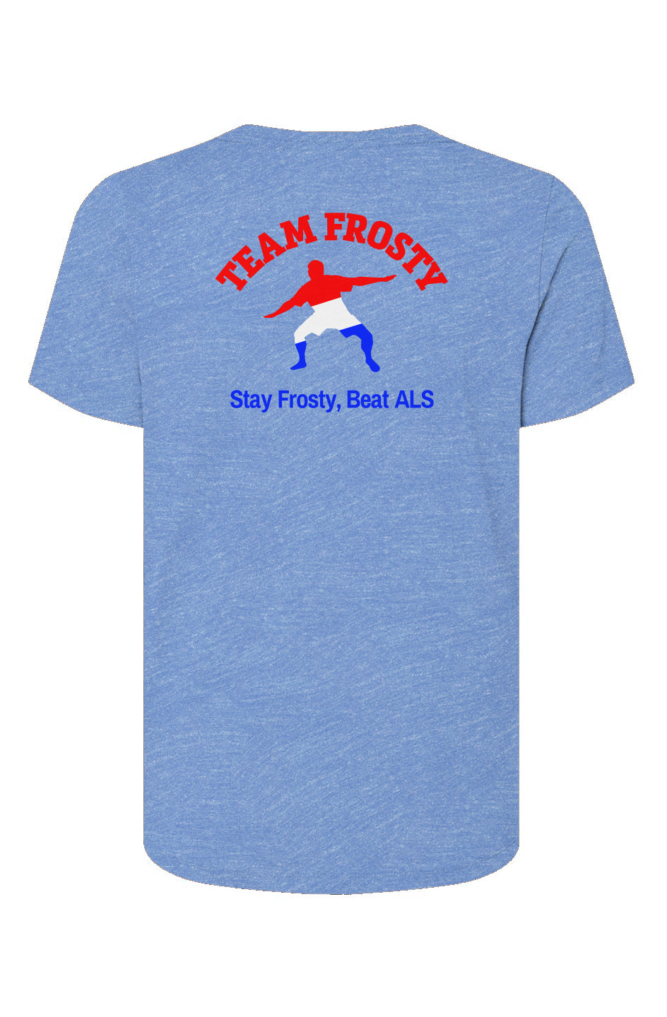 RWB Team Frosty logo on Front and Back Womens Triblend V-Neck Tee