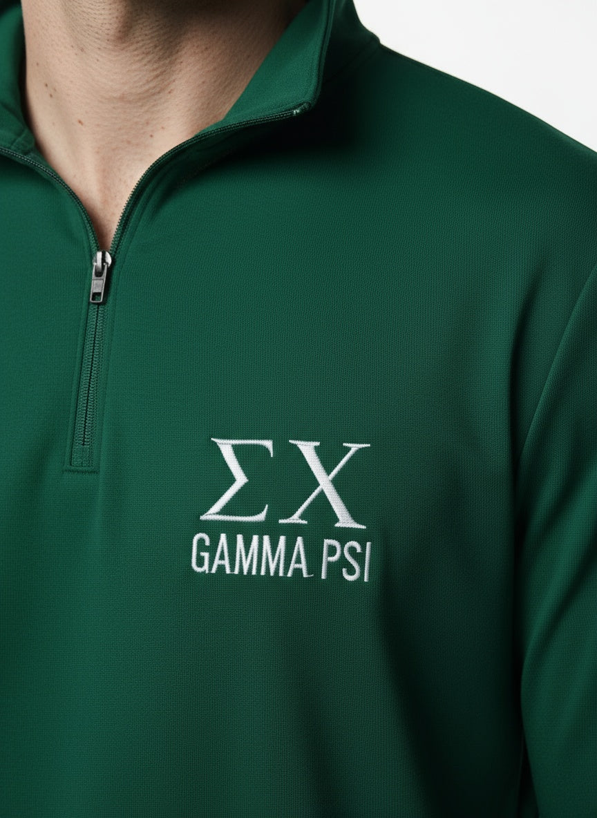 Detail shot of Sigma Chi GAMMA PSI Mens Quarter-Zip