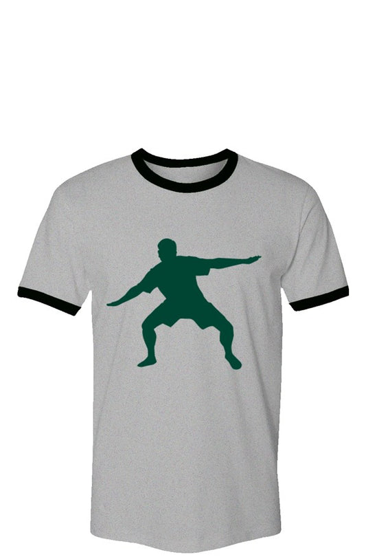 Frostman men's Vintage Ringer T-Shirt- green logo