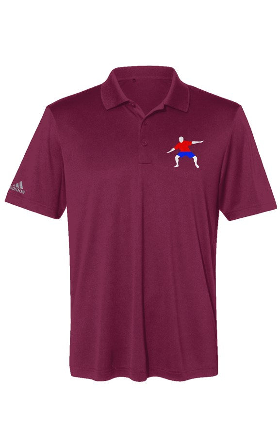 Adidas Performance Polo- Maroon white arms logo