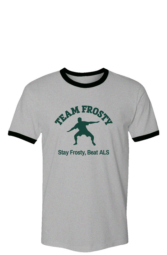 Vintage Ringer T-Shirt_ grey "Stay Frosty, Beat ALS"