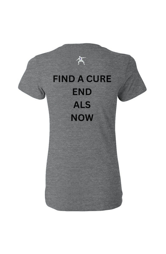 Women’s Triblend Deep V-Neck Tee- find a cure end ALS