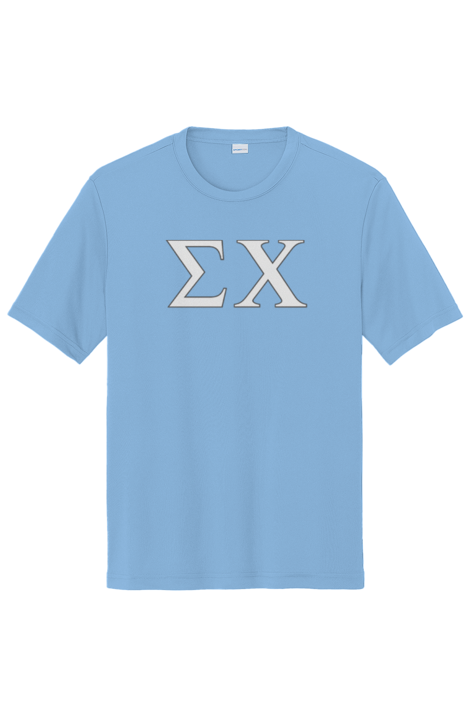 Back view of Sigma Chi t-shirt showing large white cross