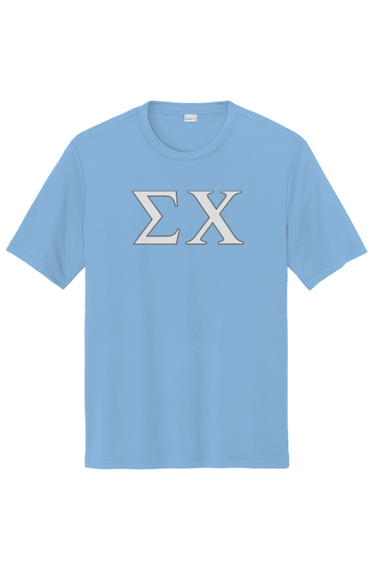 Back view of Sigma Chi t-shirt showing large white cross