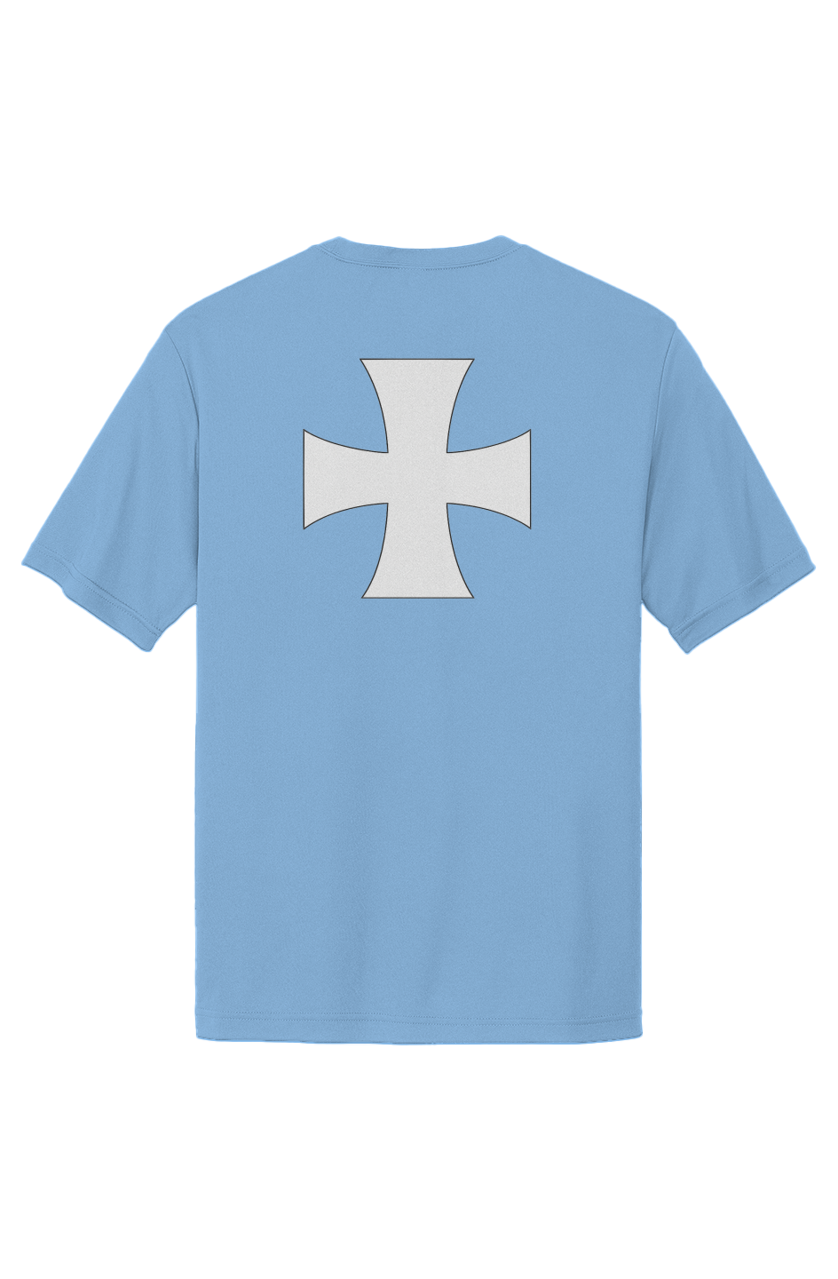 Close-up of Sigma Chi t-shirt fabric and design