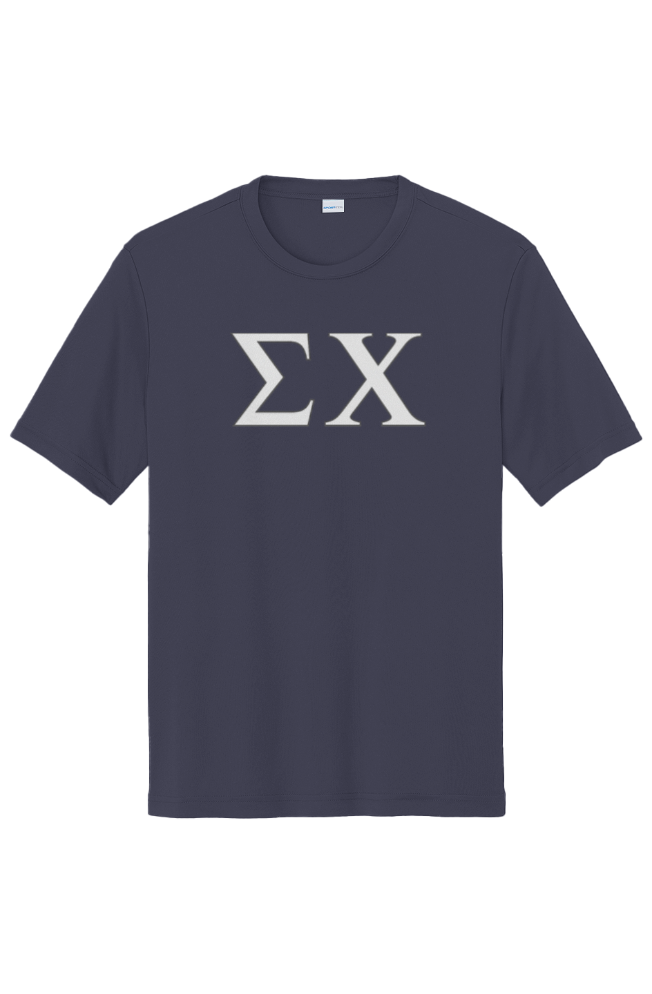 Front view of Sigma Chi t-shirt with large white cross on back