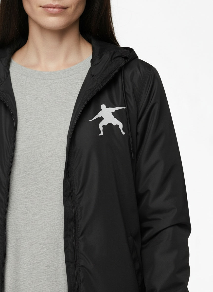 Detail shot of Water Resistant Lightweight Windbreaker- Black