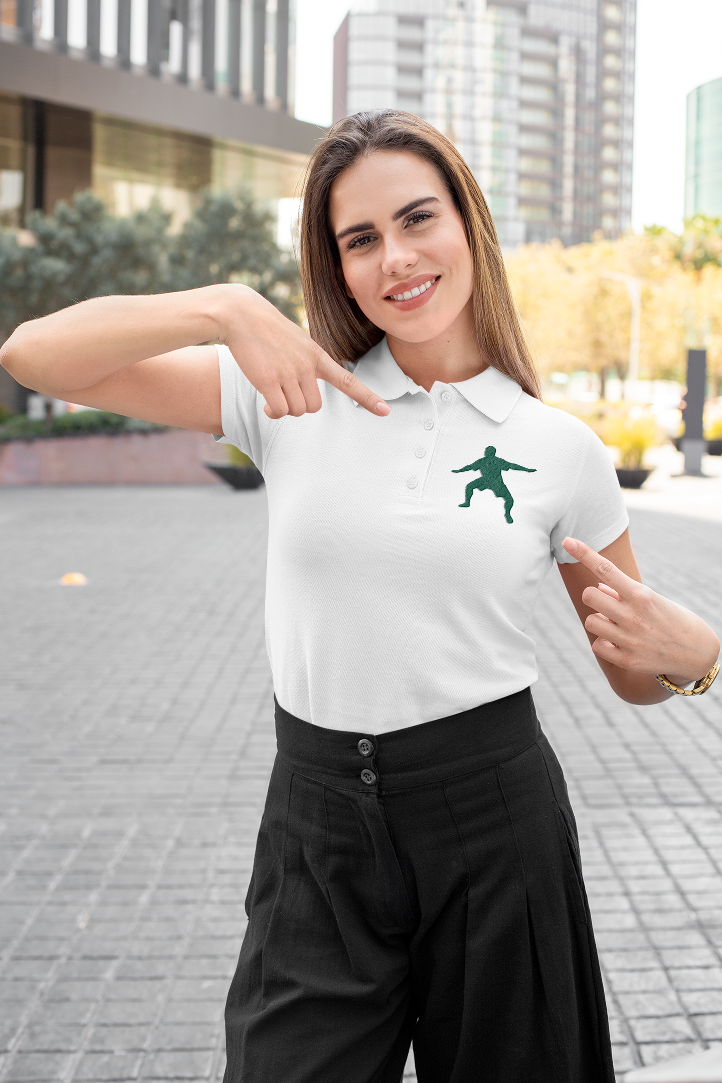 Adidas Performance Polo- white with green logo