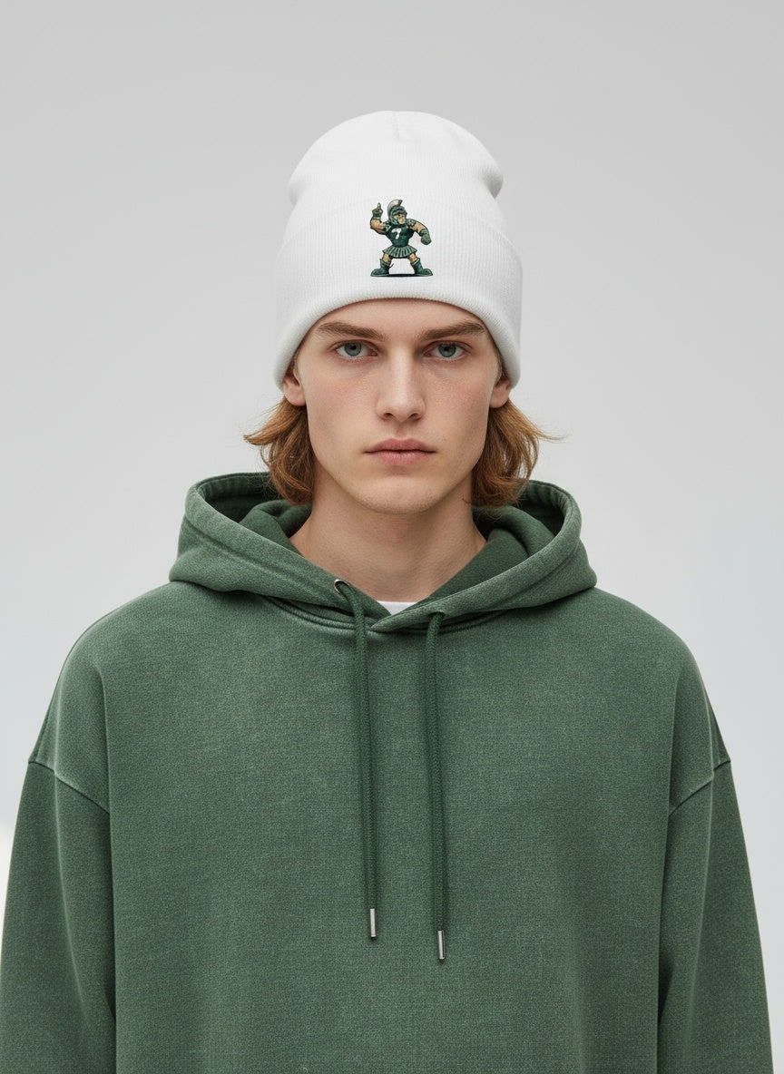 Detail shot of Sparty 7 skull cap