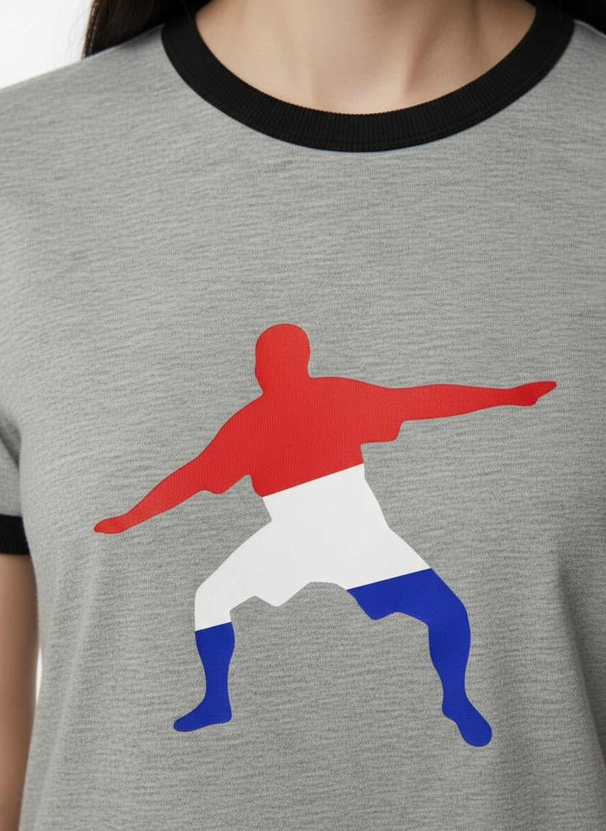 Detail shot of Frostman men's Vintage Ringer T-Shirt