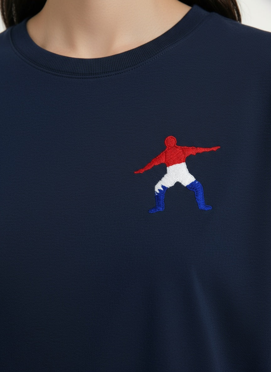 Detail shot of Frostman Performance T-Shirt UPF 50 protection- Navy